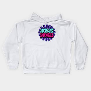 HOUSE MUSIC  - Y2K Flower (dark purple/blue) Kids Hoodie